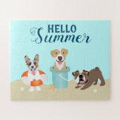 Hello Summer Beach Hogs Blue Puzzle (Horizontal)