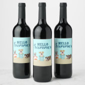 Hello Summer Beach Hogs Blue Weinetikett (Flaschen)