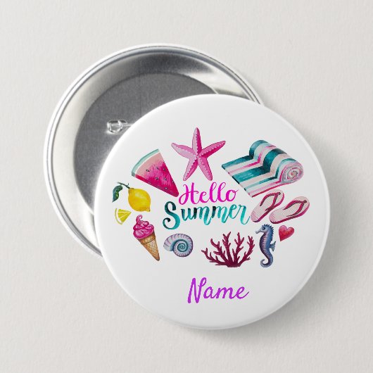 Hello Summer Beach Thunder Cove Button (Vorne & Hinten)