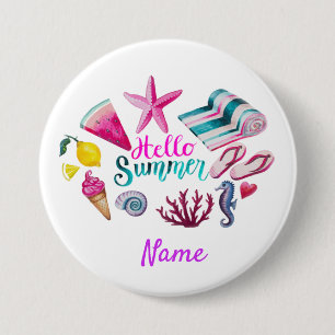 Hello Summer Beach Thunder Cove Button