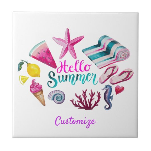 Hello Summer Beach Thunder Cove Fliese (Vorderseite)