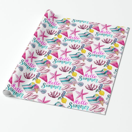 Hello Summer Beach Thunder Cove Geschenkpapier (Ungerollt)
