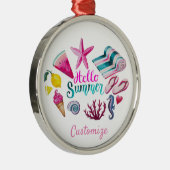 Hello Summer Beach Thunder Cove Ornament Aus Metall (Rechts)
