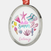 Hello Summer Beach Thunder Cove Ornament Aus Metall (Links)