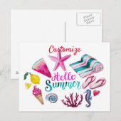 Hello Summer Beach Thunder Cove Postkarte (Vorne/Hinten)