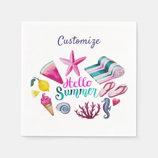 Hello Summer Beach Thunder Cove Serviette (Vorderseite)