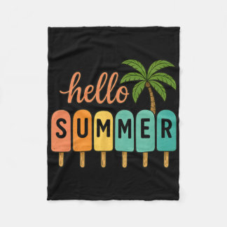 Hello Summer Beach Vacation Ice Cream Popsicle Gif Fleecedecke