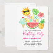 Hello Summer Birthday Party Feiertagskarte (Vorne/Hinten)