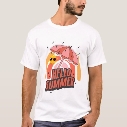 Hello Summer – Bright & Fun Design T-Shirt (Vorderseite)