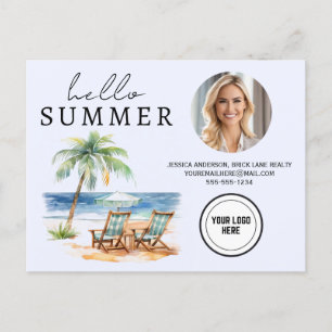 Hello Summer Business Realty Beach Farm Postkarte