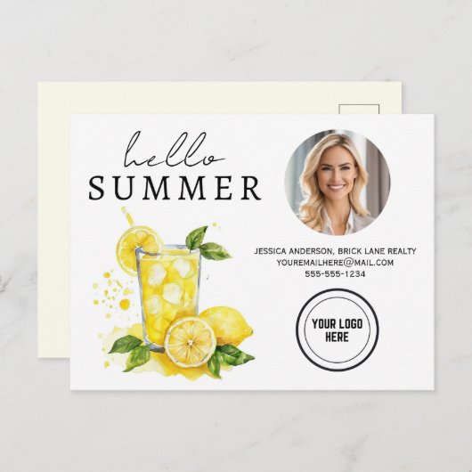 Hello Summer Business Realty Lemonade Farm Postkarte (Vorne/Hinten)