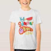 Hello Summer Bye School Cartoon Design Tri-Blend Shirt (Vorderseite)