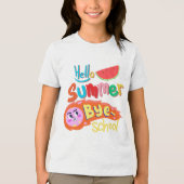 Hello Summer Bye School Cartoon Design Tri-Blend Shirt (Vorderseite)