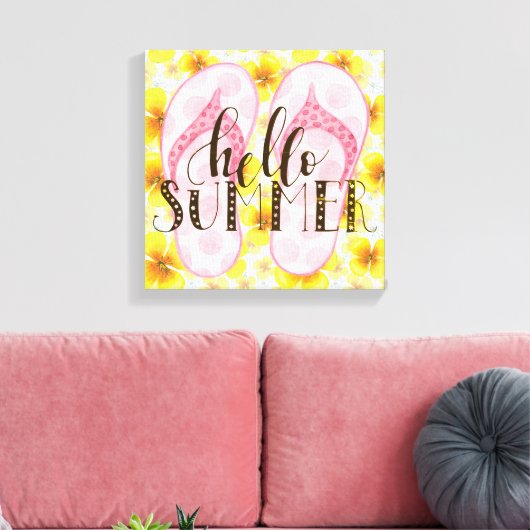 Hello Summer Canvas Print Leinwanddruck (Insitu (Wohnzimmer))