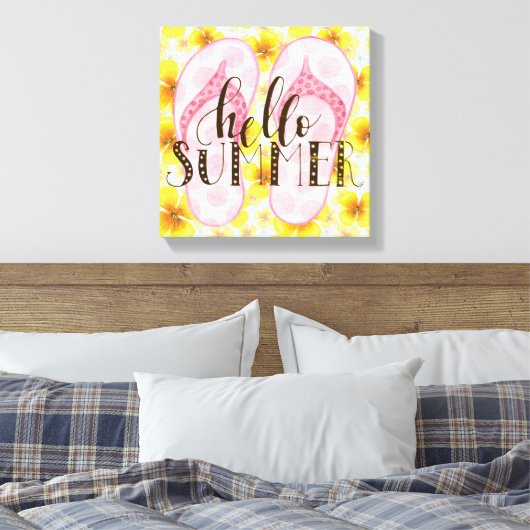 Hello Summer Canvas Print Leinwanddruck (Insitu (Schlafzimmer))