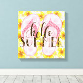 Hello Summer Canvas Print Leinwanddruck (Insitu (Holzboden))