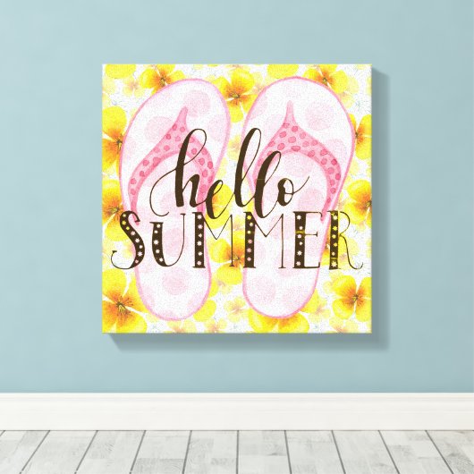 Hello Summer Canvas Print Leinwanddruck (Insitu (Holzboden))