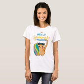 "Hello Summer Cat Surfer" T-Shirt (Vorne ganz)