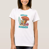 Hello Summer Cat T - Shirt - Niedlich Cartoon Beac (Vorderseite)