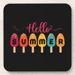 Hello Summer Colorful Popsicle Getränkeuntersetzer