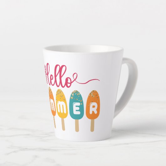 Hello Summer Colorful Popsicle Milchtasse (Rechte Ecke)