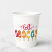 Hello Summer Colorful Popsicle Pappbecher (Rückseite)
