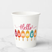 Hello Summer Colorful Popsicle Pappbecher (Vorderseite)