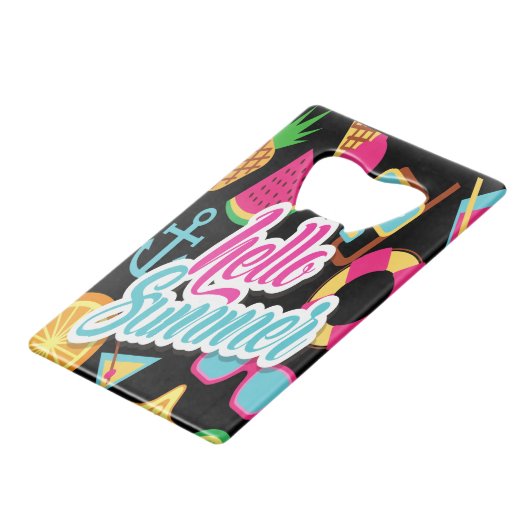 Hello Summer Credit Card Flaschenöffner (Rückseite Schrägansicht)