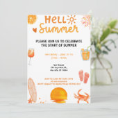Hello Summer Einladung (Stehend Vorderseite)