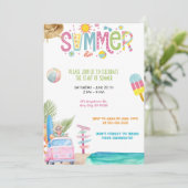 Hello Summer Einladung (Stehend Vorderseite)