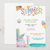 Hello Summer Einladung (Vorne/Hinten)