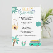 Hello Summer Einladung (Stehend Vorderseite)