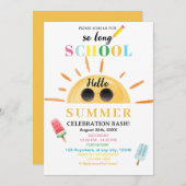 Hello Summer End of School's Out Party Einladung (Vorne/Hinten)