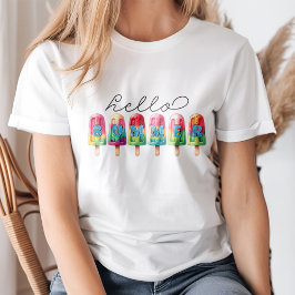 "Hello Summer" - farbenfroher Eiscreme Pop T-Shirt