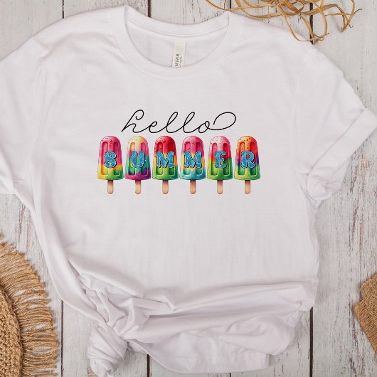 "Hello Summer" - farbenfroher Eiscreme Pop T-Shirt