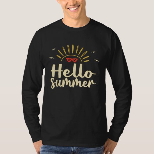 Hello Summer Feeling Tropical Beach Summer Vacatio T-Shirt (Vorderseite)
