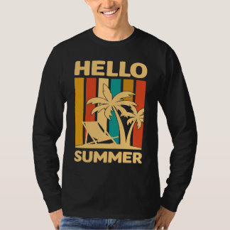 Hello Summer Feeling Tropical Beach Summer Vacatio T-Shirt