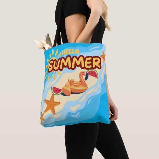 Hello Summer Flamingo Beach Tote Bag Tasche (Von Nahem)