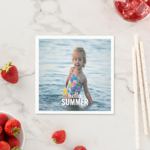 Hello Summer Foto Paper Napkin Serviette