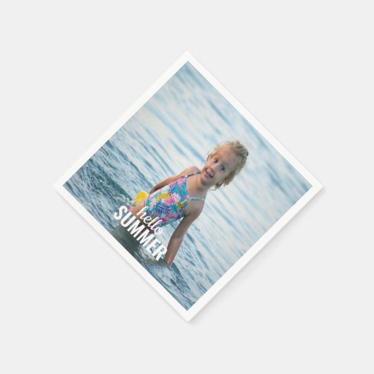 Hello Summer Foto Paper Napkin Serviette (Ecke)