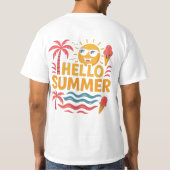Hello Summer Fun Beach Palm Tree T-Shirt (Rückseite)