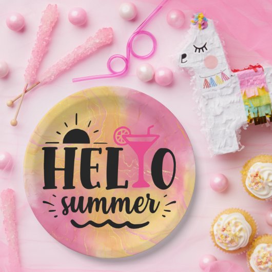 Hello Summer Fun Party Pappteller (Party)