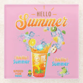 Hello Summer Glasuntersetzer (Vorderseite)