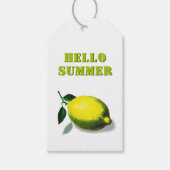Hello Summer Green Lemon Favor Geschenkanhänger (Vorderseite)
