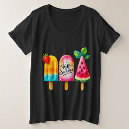 Hello Summer  Große Größe T-Shirt