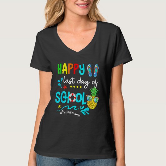 Hello Summer Happy  last Day of school T-Shirt (Vorderseite)