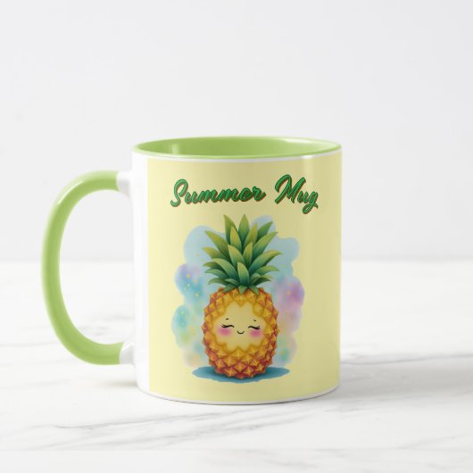 Hello Summer Happy Pineapple Coffee Mug Tasse (Links)