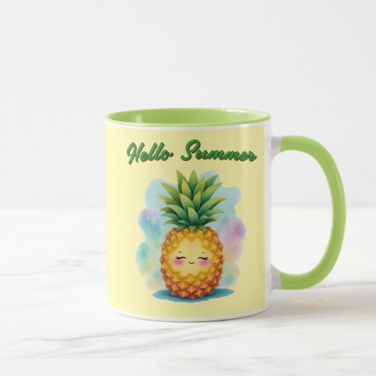 Hello Summer Happy Pineapple Coffee Mug Tasse (Rechts)