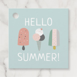 Hello Summer Ice Cream Blue Popsicle Geschenkanhänger