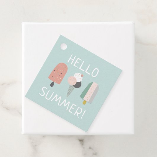 Hello Summer Ice Cream Blue Popsicle Geschenkanhänger (Beispiel)